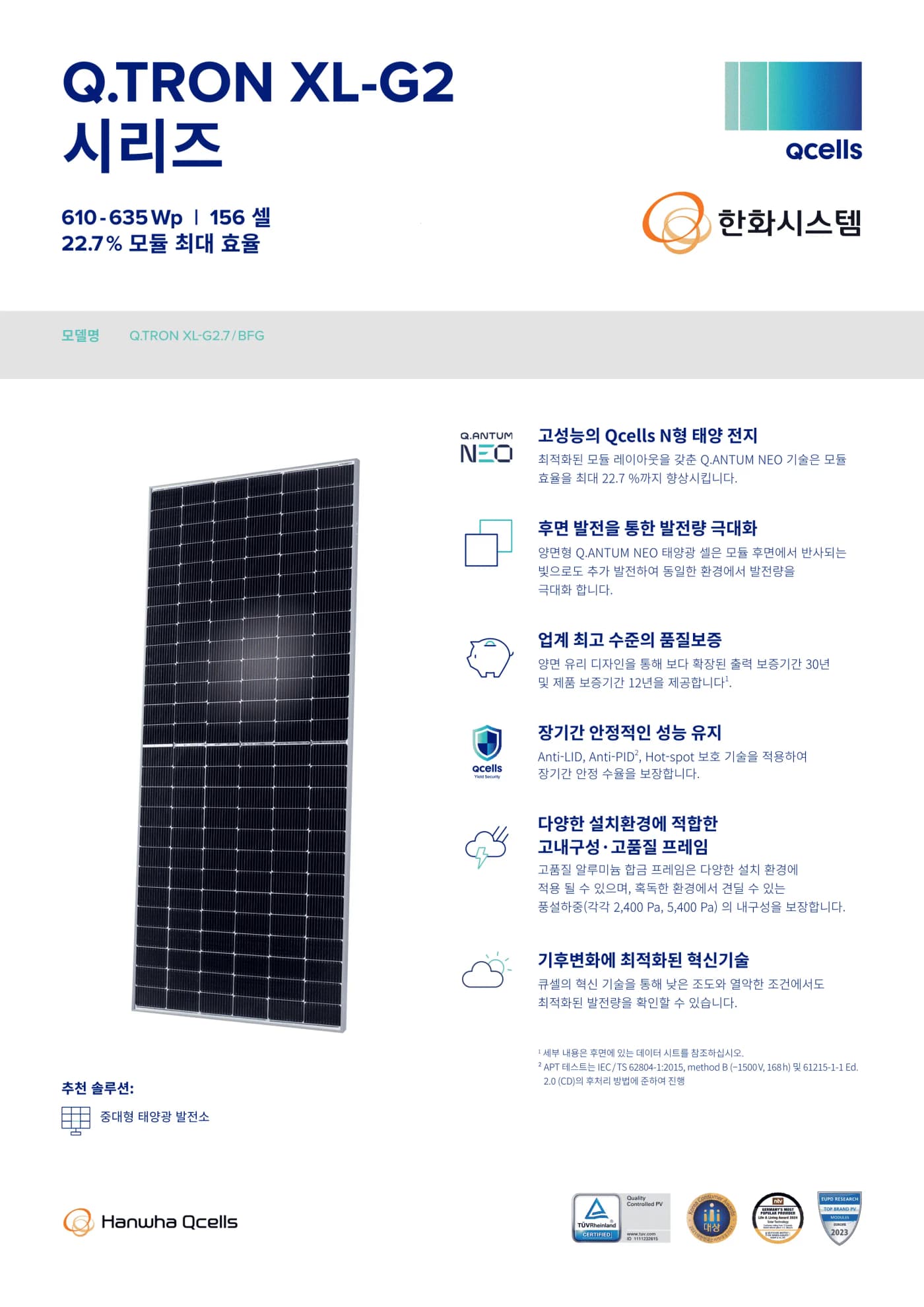 태양광 모듈 라인업 1