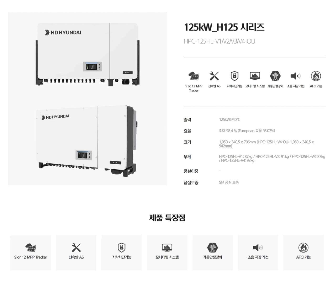 태양광 인버터 라인업